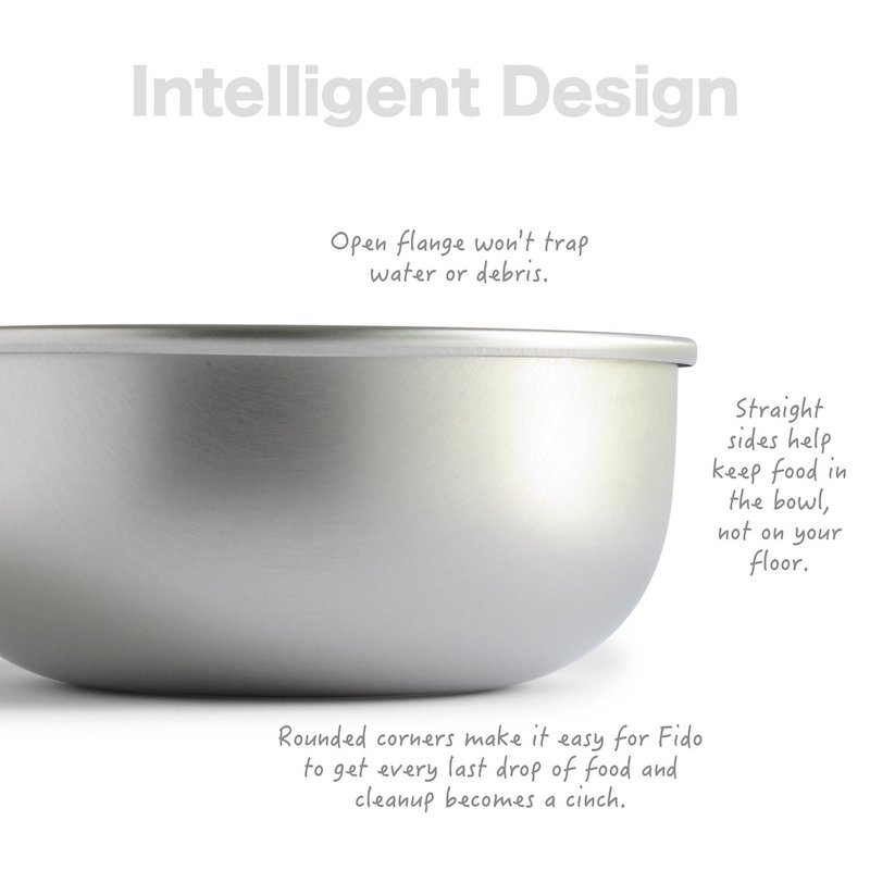 picture of a Basis Pet dog bowl with design notes