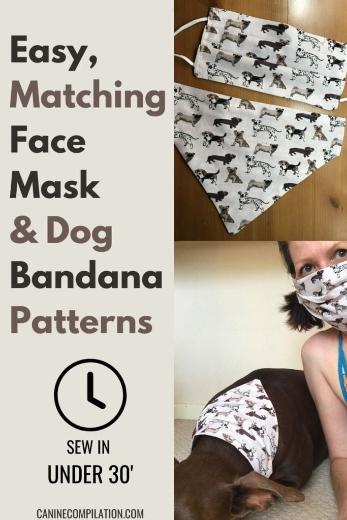 easy, matching face mask and dog bandana patterns