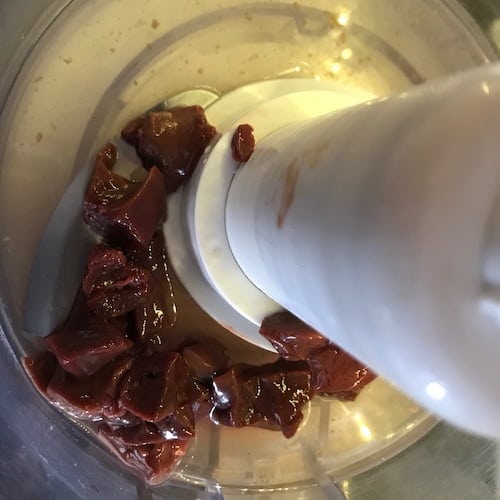 Put the liver in a food processor or blender
