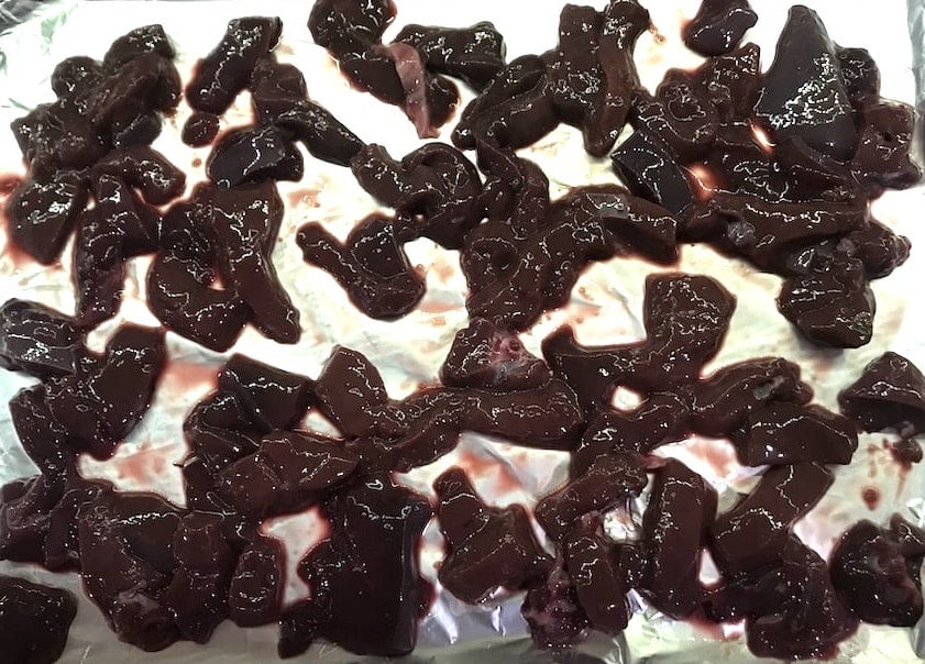 spread the chunks on foil in a baking tray