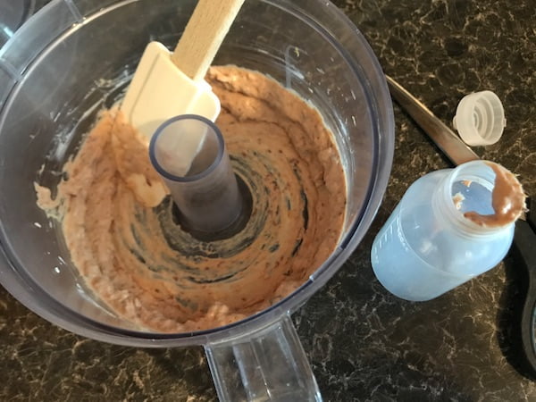 Put all the ingredients in the blender to make pate for dogs