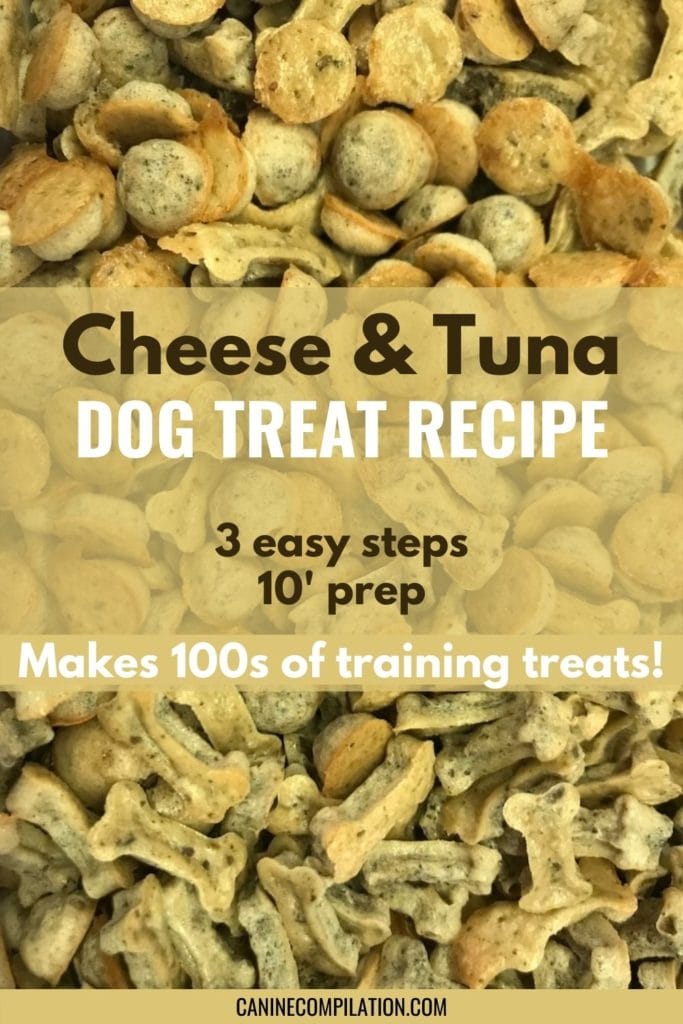 Cheese & tuna dog treat recipe, 3 easy steps, 10' prep, makes 100s of training treats