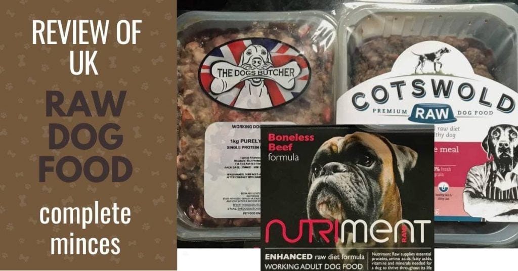 review of raw dog food suppliers Cotswold, Dog's Butcher and Nutriment