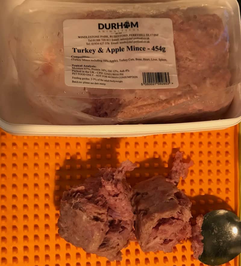 DAF turkey raw dog food
